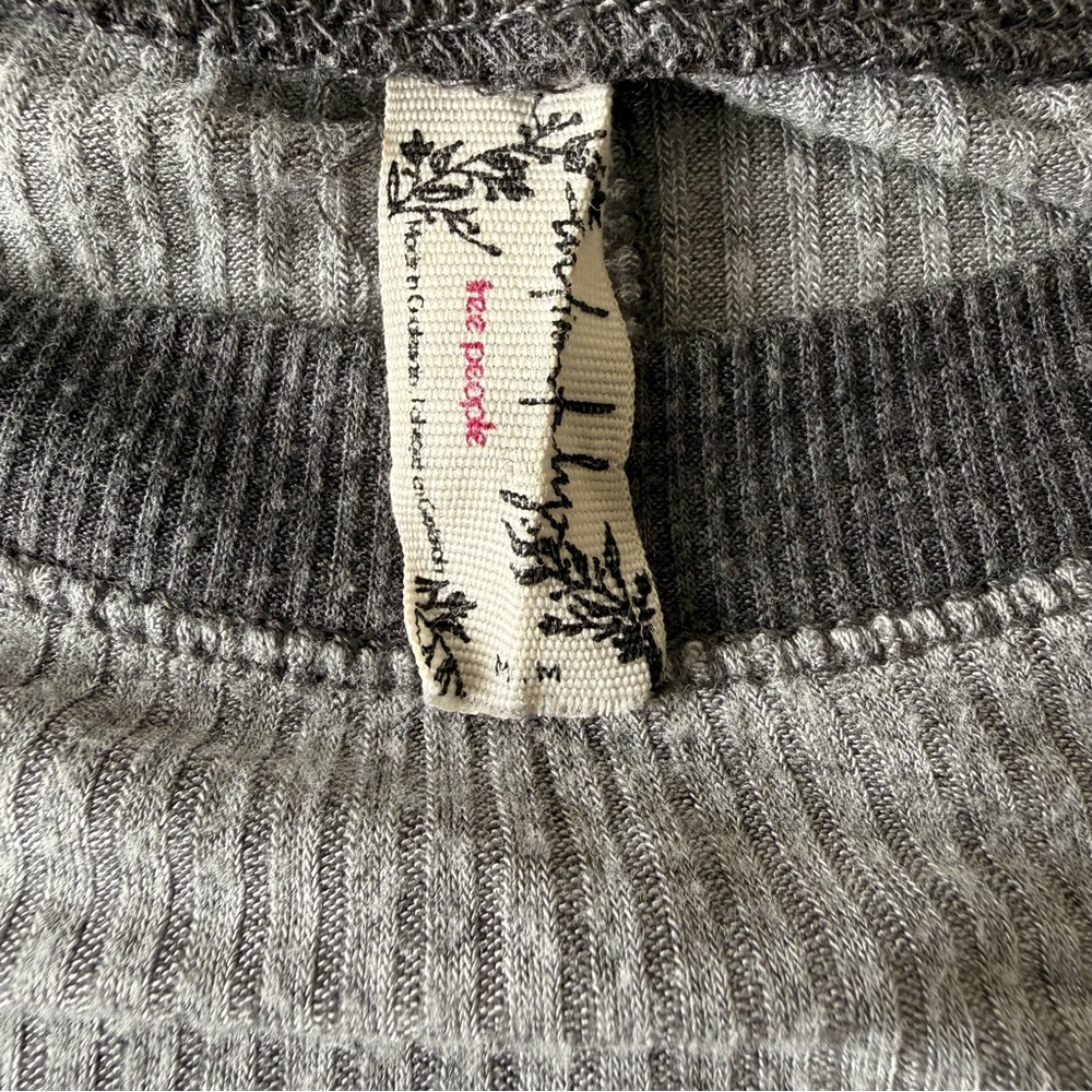 Free People Heather Gray Ribbed Long Sleeve - Picture 3 of 3